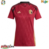 Camiseta Bélgica Primera Equipación para mujer Eurocopa 2024 manga corta